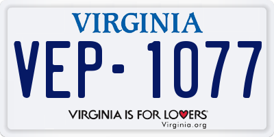 VA license plate VEP1077