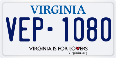 VA license plate VEP1080
