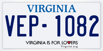 VA license plate VEP1082