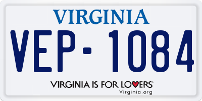 VA license plate VEP1084