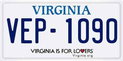 VA license plate VEP1090