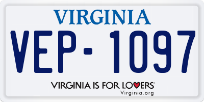 VA license plate VEP1097