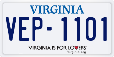 VA license plate VEP1101