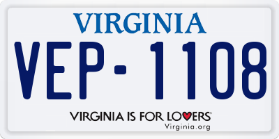 VA license plate VEP1108