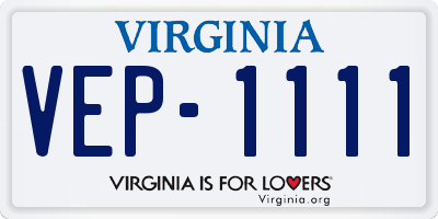 VA license plate VEP1111