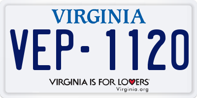 VA license plate VEP1120
