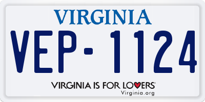 VA license plate VEP1124