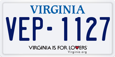 VA license plate VEP1127