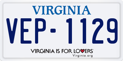 VA license plate VEP1129