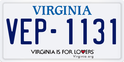 VA license plate VEP1131