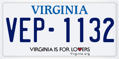 VA license plate VEP1132