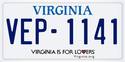 VA license plate VEP1141