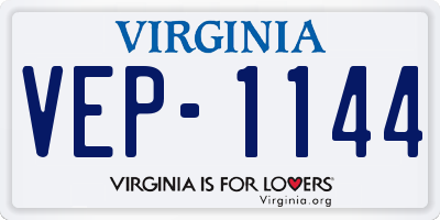 VA license plate VEP1144