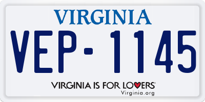 VA license plate VEP1145