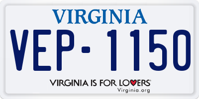VA license plate VEP1150