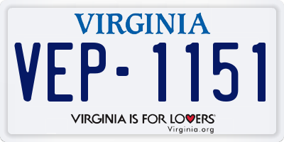 VA license plate VEP1151