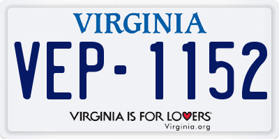 VA license plate VEP1152
