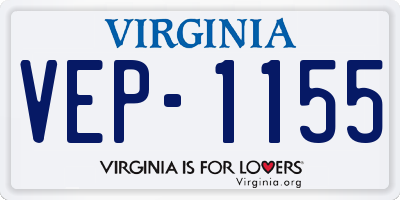 VA license plate VEP1155