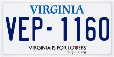 VA license plate VEP1160