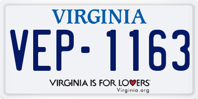 VA license plate VEP1163