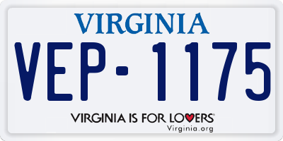 VA license plate VEP1175