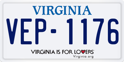 VA license plate VEP1176