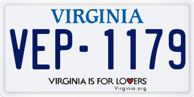 VA license plate VEP1179