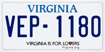 VA license plate VEP1180
