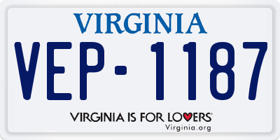 VA license plate VEP1187