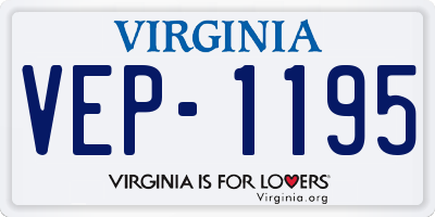 VA license plate VEP1195