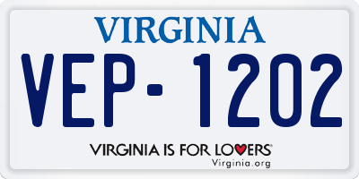 VA license plate VEP1202