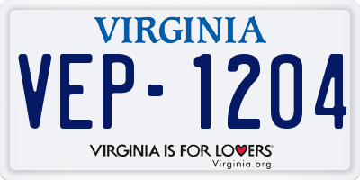 VA license plate VEP1204