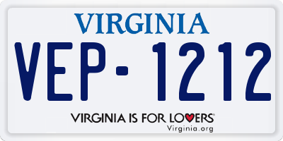 VA license plate VEP1212