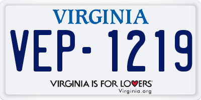 VA license plate VEP1219
