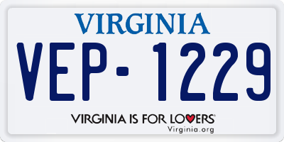 VA license plate VEP1229