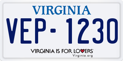 VA license plate VEP1230