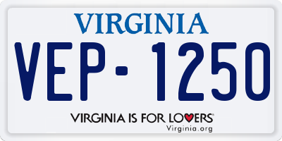 VA license plate VEP1250