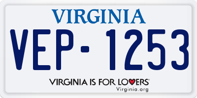VA license plate VEP1253