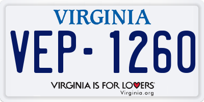 VA license plate VEP1260