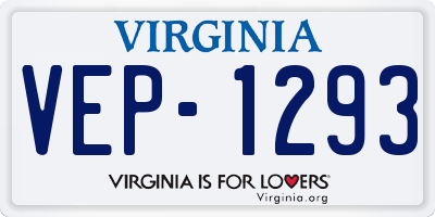 VA license plate VEP1293