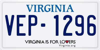 VA license plate VEP1296