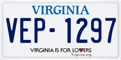 VA license plate VEP1297