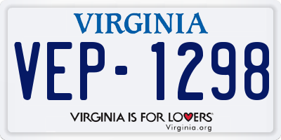 VA license plate VEP1298
