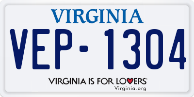 VA license plate VEP1304