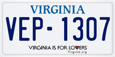 VA license plate VEP1307