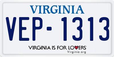 VA license plate VEP1313