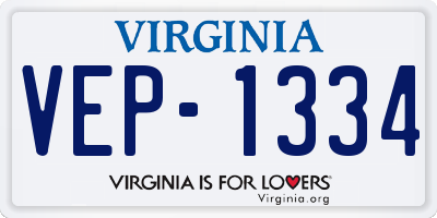 VA license plate VEP1334