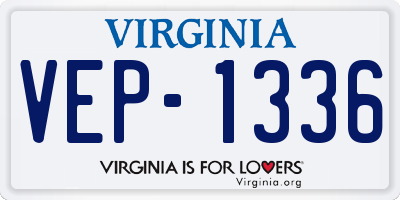 VA license plate VEP1336