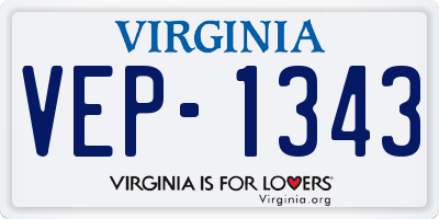 VA license plate VEP1343