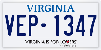 VA license plate VEP1347